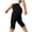 Black, variant on Szhihuiw Leggings for Women Plus Size Fashion Side Slit High Waisted Capri Pants Casual Womens Trousers with Pockets