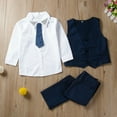 thumbnail image 5 of Awoscut Toddler Kid Boy Tops Shirt Waistcoat Tie Pants Formal Suit Outfit Clothes Set, 5 of 5