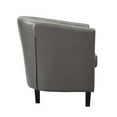 thumbnail image 2 of Emma Accent Chair, Button Tufted Faux Leather Barrel Chair, Midcentury Modern Accent Chair, Comfy Armchair, Tub Barrel Chairs Gray, 2 of 5