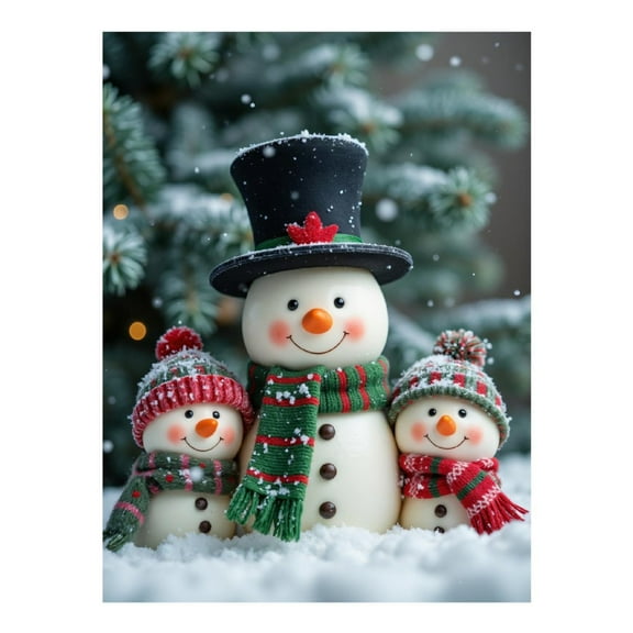 Diamond Art Kit for Adults, Winter Snowman Family Scene Diamond Painting for Adults Beginners, 5D DIY Diamond Art Painting Kits, Colorful Diamond Painting Craft for Home Decor 12x16