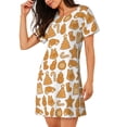 thumbnail image 2 of Easygdp Christmas Elements Camisón de manga corta para mujer, informal, estampado, 2 of 6