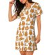 thumbnail image 2 of Easygdp Christmas Elements Camisón de manga corta para mujer, informal, estampado, 2 of 6