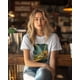 thumbnail image 4 of Womens Tops Lying Frog Holiday Cotton Short Sleeve Round Neck T-Shirt Trendy Comfortable, Tropical Tree Leaf, 4 of 7