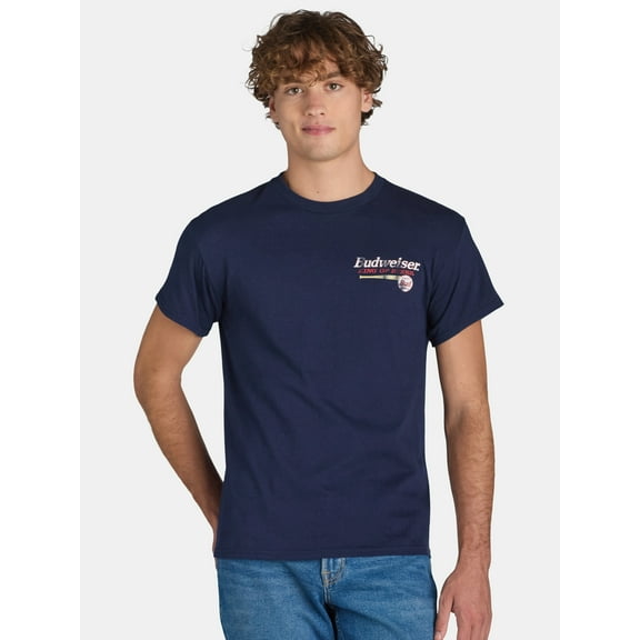Budweiser Men's & Big Men's Baseball Team Vintage Style Graphic Tee Shirt, Sizes S-3XL