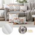thumbnail image 6 of White Pumpkin Fall Outdoor Waterproof Pillow Covers, Thanksgiving Eucalyptus Leaves Autumn Decorative Square Throw Pillowcase Sofa Cushion Sham for Patio/Couch/Chair, 24"x24" 2 Pack, 6 of 8