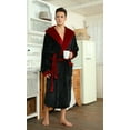 U2SKIIN Mens Fleece Robe with Hood, Mid Length Plush Shawl Collar Two