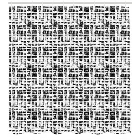 Black And White Shower Curtain Abstract Watercolor Stained