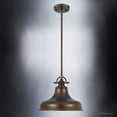 thumbnail image 4 of Urban Ambiance Luxury Industrial Indoor Hanging Pendant Light, Medium Size: 11.5"H x 13.5"W, with Americana Style Elements, Nostalgic Design, Oil Rubbed Parisian Bronze Finish and Steel Shade, UQL2288, 4 of 6