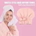 thumbnail image 2 of Unique Bargains Polyester Hair Drying Towel Dry Cap 2 Pcs Pink Green, 2 of 7