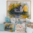 thumbnail image 2 of Designart 'Castle With Autumn Trees By The Lake' Lake House Framed Canvas Wall Art Print, 2 of 5