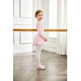 thumbnail image 5 of Arshiner Girls Ballet Leotards with Chiffon Dance Skirt Long Sleeve Crisscross Back Toddler Dance Outfit Combo, 5 of 7