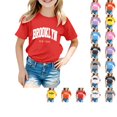 thumbnail image 1 of SUXIAN T-Shirts pour Enfants Mode Décontractée Imprimé Col Rond Ample Manches Courtes T-Shirt Haut Col Rond T-Shirt pour Enfants Rouge_003 9-10 Ans, 1 of 4