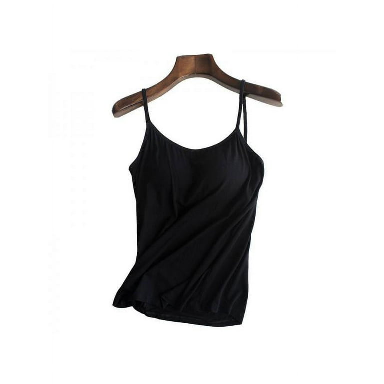 Women's Loose Cami with Built-in Shelf Bra Adjustable Strap, Summer  Sleeveless Tank Top Padded Camisole Sleeveless Tank Top for Home Sports  Yoga 