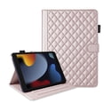 thumbnail image 3 of For iPad 10.2 inch 2020/2019 Released (8th Gen/7th Gen) Case, Rhombus Pattern Multiple Viewing Angles Stand Slim Folio Cover (Rose Gold), 3 of 6