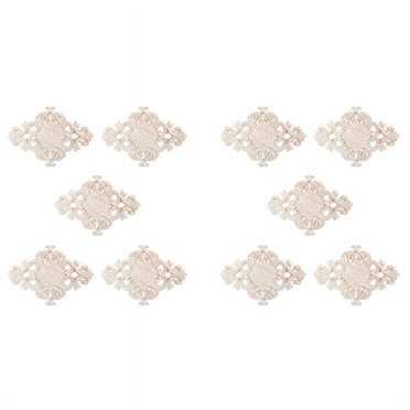 10X Lots Wood Carved Long Onlay Applique Unpainted Flower Walls Cabinets Door Decor Type:21X15cm