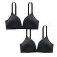 thumbnail image 2 of 2PC Ladies Traceless No Steel Ring Thin Gathering Bra, Women's Seamless Underwear, Wirefree Comfortable Breathable Soft Support Bra for Daily Wear | TruBelle,Black M, 2 of 8