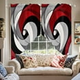 thumbnail image 2 of Red Black Twist Art Swag Curtain Valance for Windows, Abstract Window Treatments Short Swag Topper for Kitchen Windows Bathroom Bedroom, 28"x36", 2 of 8