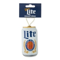 Miller Lite Decoupage Christmas Ornament, White, Plastic, Collectible, by Ruz