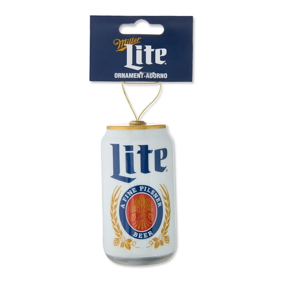 Miller Lite Decoupage Christmas Ornament, White, Plastic, Collectible, by Ruz