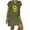 D-Olive Green, variant on ZQUUVOU Women's Dresses Loose Leisure Solid Color V Neck Short Sleeve Summer Dresses D-Orange