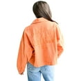 thumbnail image 3 of Women's Gameday Social Orange Texas Longhorns Full-Button Cropped Shacket, 3 of 3