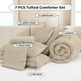 thumbnail image 3 of Bed in a Bag Queen Khaki- 7 Pieces Queen Comforter Set Bedding Comforter Sets, Tufted Lightweight Fluffy Bed Set with Comforter, Sheets, Pillowcases & Shams for All Season, 3 of 14