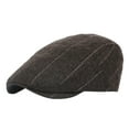 thumbnail image 4 of Boina, gorra de taxista, gorra de pintor para otoño e invierno, gorra de vendedor de periódicos, gorra plana a cuadros para hombre Marrón, 4 of 9