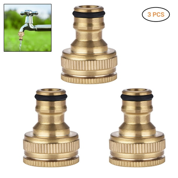 3 uds conector de grifo de manguera de latón 1/ 2 pulgadas 3/ 4 pulgadas adaptador de manguera para jardín adaptador de conector de grifo de tubo de rosca