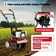 thumbnail image 4 of Aiqidi Mini Tiller Cultivator, 52CC 2 Stroke Air-Cooled Gas Powered Rototiller Micro Tillage Ripper Garden Yard Farm Tilling Tool 6500-7000Rpm, 4 of 12