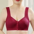 thumbnail image 4 of Fashion SMihono Women's Front Closure No Underwire Bras Beauty Back Push Up Stretch Everyday Bra Comfort Breathable Tank Bralettes Wine XXL, 4 of 8