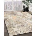 thumbnail image 2 of Ahgly Company Indoor Round Contemporary Light French Beige Brown Patchwork Area Rugs, 6' Round, 2 of 6