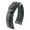 Black Band / White Upper Stitching, variant on Hirsch George Leather Watch Strap - Black - L - 22mm - Silver Buckle - Embossed Calf Leather