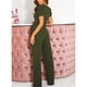 thumbnail image 2 of Mameluco, Mono De Mujer Pierna Ancha Cintura Alta Casual Cuello En V Para Verano ANGGREK Verde M, 2 of 5