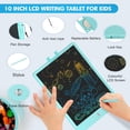 thumbnail image 3 of Tableta de escritura LCD para niños Tablero de dibujo colorido para niños pequeños de 10 pulgadas Almohadillas de dibujo electrónicas reutilizables Juguete educativo y de aprendizaje (azul), 3 of 5