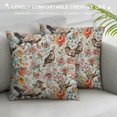 Patifu Bird Flower Graphic Decorative Cushion Throw Pillow Cover for