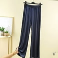 thumbnail image 2 of Yubnlvae Women's Flared Dance Pants - Summer Lightweight Modal Wide-Leg Trousers with Elastic Waist (Slimming Straight Cut | Plus Size Available) (Dark Gray | XXL), 2 of 4