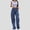 Blue, variant on Women's High Rise Straight Leg Jeans with Elastic Waist - Stretch Denim Full Length Pants