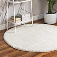 thumbnail image 2 of Rugs.com Zermatt Shag Collection Rug – 4' Round White Shag Rug Perfect for Kitchens, Dining Rooms, 2 of 4