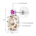 thumbnail image 5 of Gem Stone King 14k White Gold Peach Morganite and Pink Sapphire Earrings for Women (2.16Cttw, GemstoneOctober Birthstone, Oval 8X6MM, Round 2.5MM), 5 of 5