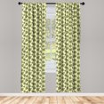 thumbnail image 4 of Ambesonne Vintage Window Curtains, Polygonal Style Vegetables, Each 28" W x 84" L, Peacock Green and Fawn, 4 of 4