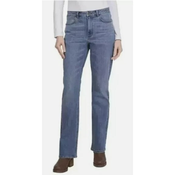 Wrangler Women’s High-Rise Bootcut Jeans, Free to Stretch, Blue, Size 4, 32” Inseam