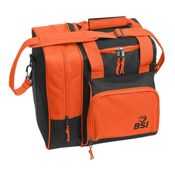 BSI Deluxe Single Ball Bowling Bag- Black/Orange