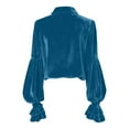 thumbnail image 5 of Hauts en Velours pour Femmes Mode Printemps 2026 Manches Longues Boutonné Col à Revers Chemise Décontractée Blouse, 5 of 5