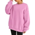 thumbnail image 2 of Women Oversized Sweatshirts Hoodie Fleece Crew Neck Long Sleeve Sweaters Comfy Fall Fashion Outfits Pink XXL, 2 of 9