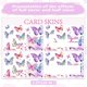 thumbnail image 2 of Pegatina para tarjeta de crédito y débito, diseño de mariposa de acuarela morada, resistente al agua, a los arañazos y atractiva, 4 estilos personalizados para tarjetas de transporte., 2 of 8