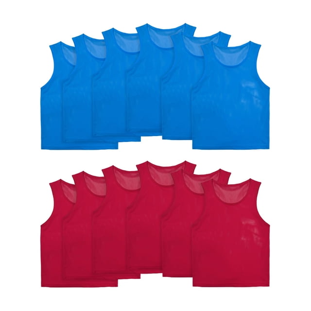 Juego de chalecos Scrimmage Vogrey Pinnies de 12/24 para niños, jóvenes y adultos