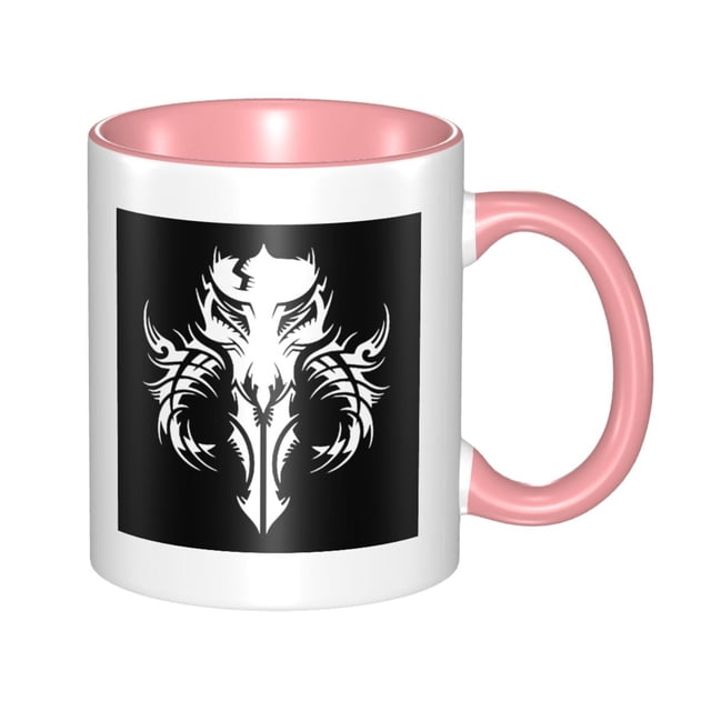 Taza de café clásica con logotipo mandaloriano y calavera de mitosaurio transparente, elegante taza de cerámica con asas para restaurante, cafetería, hogar, 11 oz