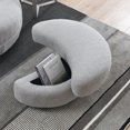 thumbnail image 5 of 39"W Oversized Swivel Accent Chair with Moon Storage Ottoman, Round Swivel Barrel Chair with 4 Pillows,Loveseat Sofa Chair Lounger Armchair for Living Room,Grey, 5 of 7