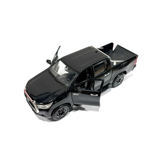 Toyota Hilux Double Cab Pickup Truck, Black - Showcasts 37920 - 1/27 Scale Diecast Model Car