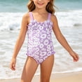 thumbnail image 4 of Shadoumai Girls Swimsuit One Piece Size 7 Front Criss Cross Girls Swimwear Tankini Quick Dry & Stretchy Crossback Floral Print Bathing Suit Swimwear with Cover Up Beach Skirt with Mesh Cover Ups, 4 of 5